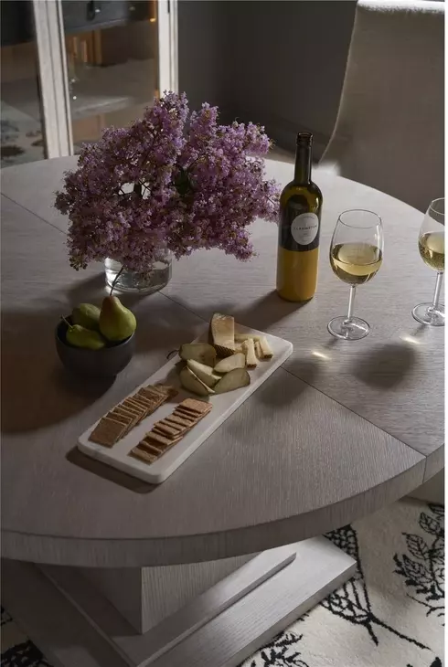 Waverly Rolling Fog 72" Extendable Oval Dining Table