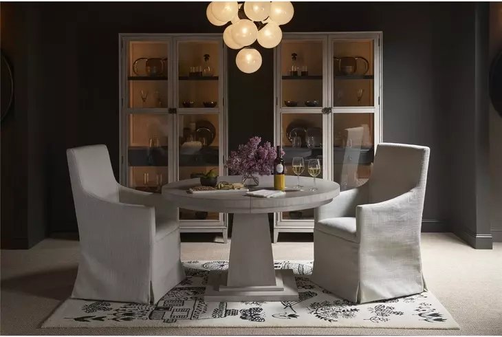 Waverly Beige Upholstered Slipcover Dining Chair