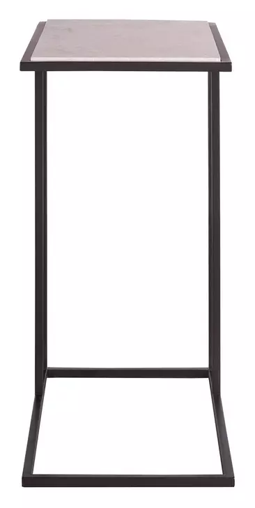 Waverly Beige and Soft Matte Black Rectangular Stone Top Drink Table