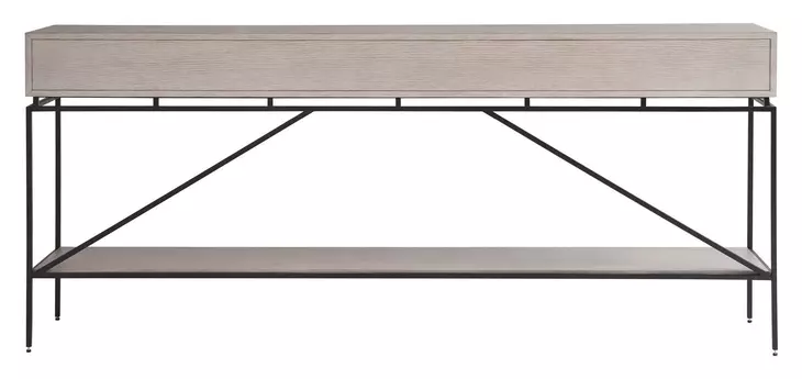 Waverly Rolling Fog and Black Rectangular Long Console Table