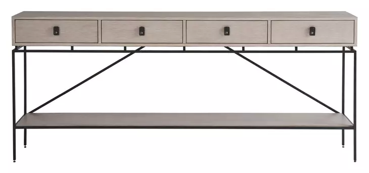 Waverly Rolling Fog and Black Rectangular Long Console Table