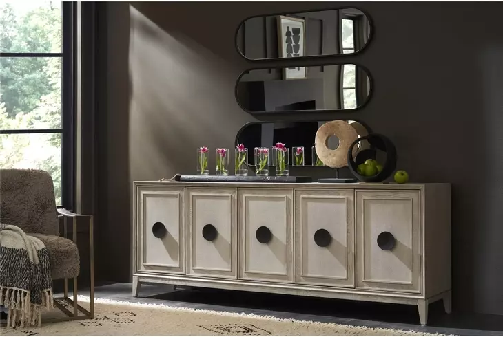 Waverly Rolling Fog 4 Door Entertainment Credenza