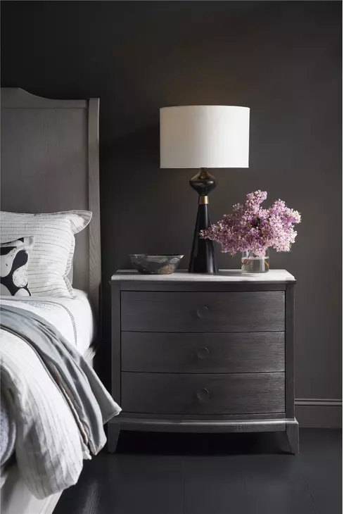 Waverly Rolling Fog and Ravenwood 3 Drawer Nightstand with USB Charging