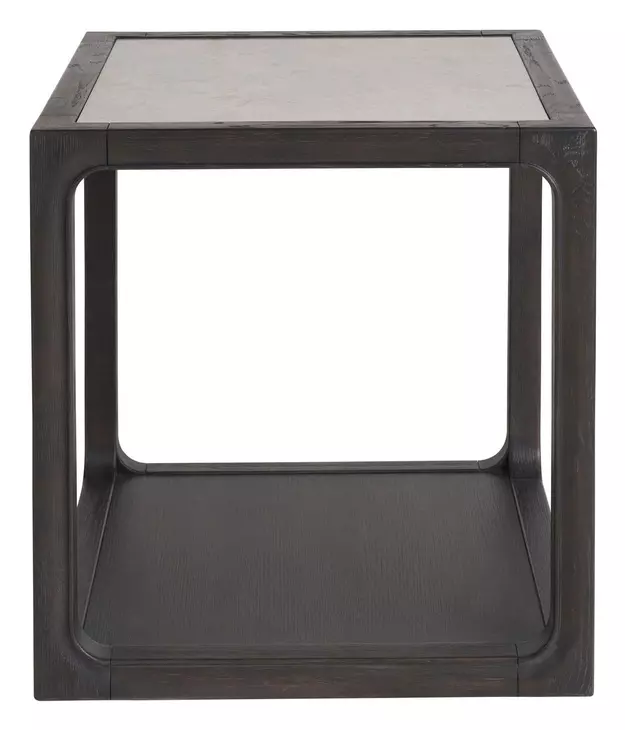 Waverly Ravenwood and Beige Rectangular Stone Top End Table