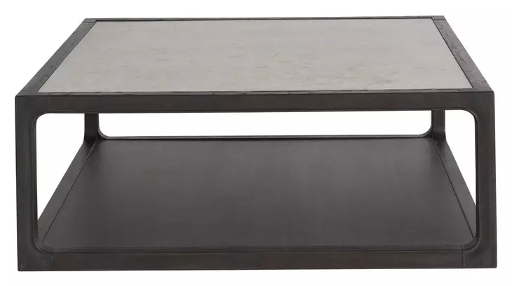 Waverly Ravenwood and Beige Square Stone Top Coffee Table