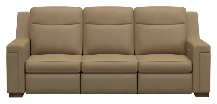 Mixon Brown Leather 93" Dual Power Reclining Sofa with USB Charging