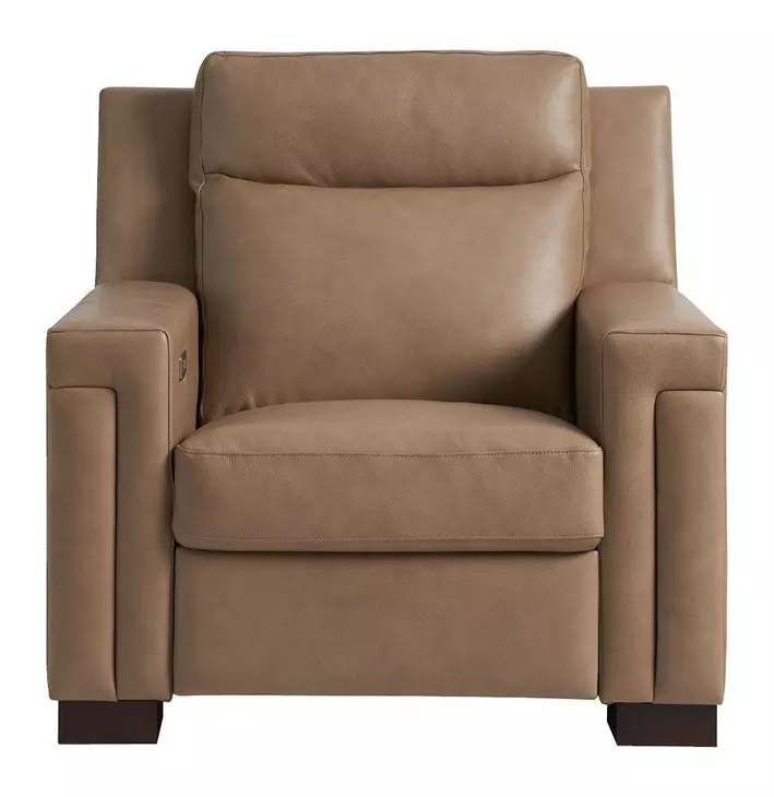 Flexwell Brown Leather Power Recliner with USB Charging