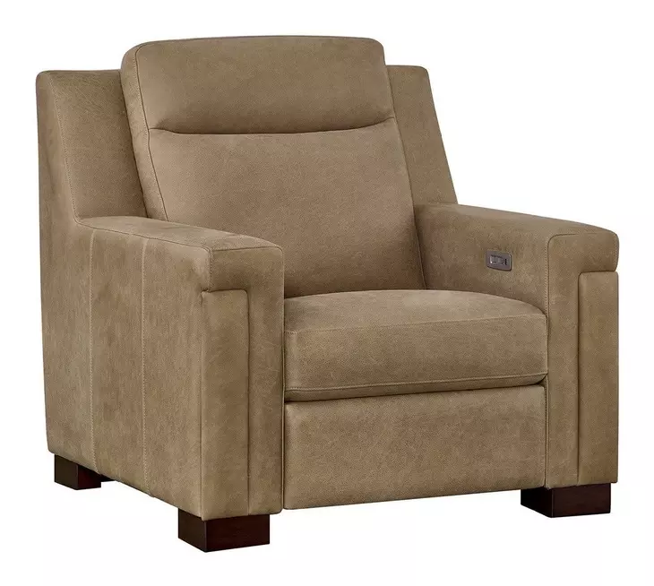 Mixon Brown Leather Dual Power Recliner with USB Charging
