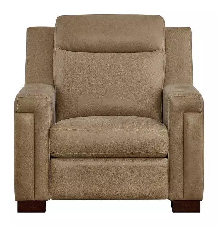 Mixon Brown Leather Dual Power Recliner with USB Charging