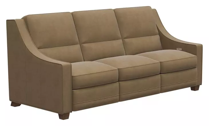 Serene Brown 84" Dual Power Reclining Sofa with USB Charging