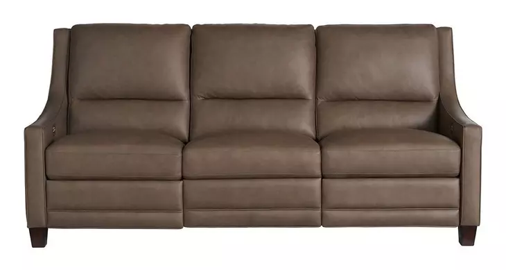 Flexwell Brown Leather 84" Dual Power Reclining Kelce Sofa with USB Charging