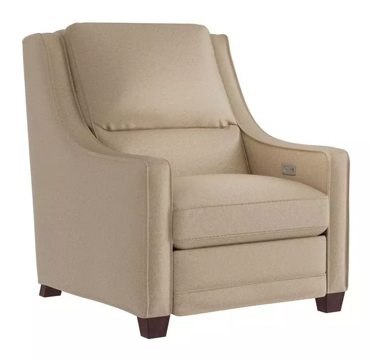 Serene Beige Leather Dual Power Recliner with USB Charging