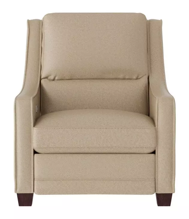 Serene Beige Leather Dual Power Recliner with USB Charging
