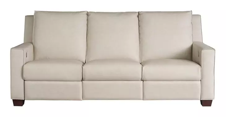 Flexwell White Leather Dual Power Reclining Tucker Living Room Set with USB Charging