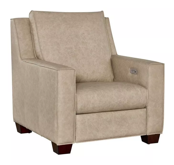 Tucker Brown Leather Power Recliner with USB Charging