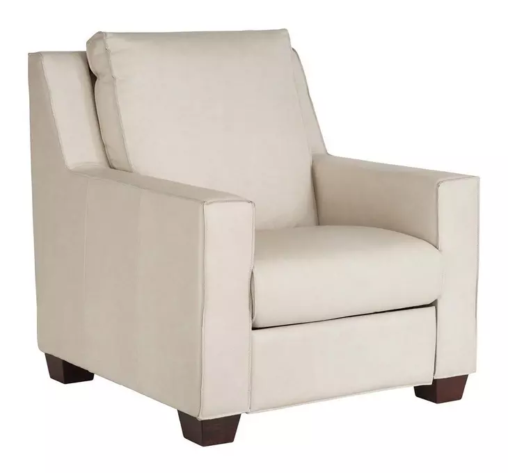 Flexwell White Leather Power Recliner with USB Charging
