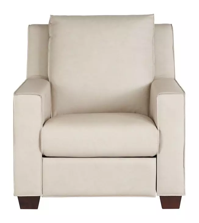 Flexwell White Leather Power Recliner with USB Charging