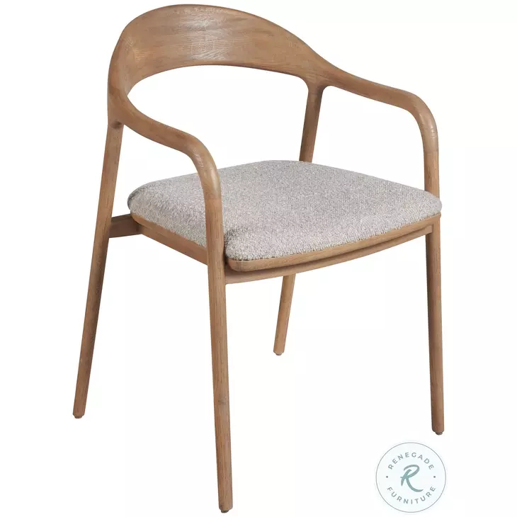 Echo Medina Pebble And Natural Oak Dining Arm Chair