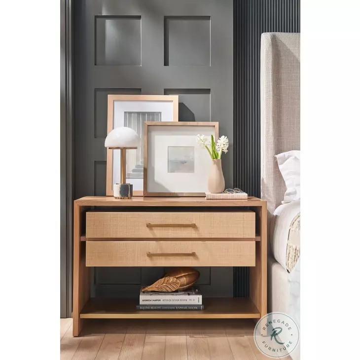 Elias Brown And Gold 2 Drawer Nightstand