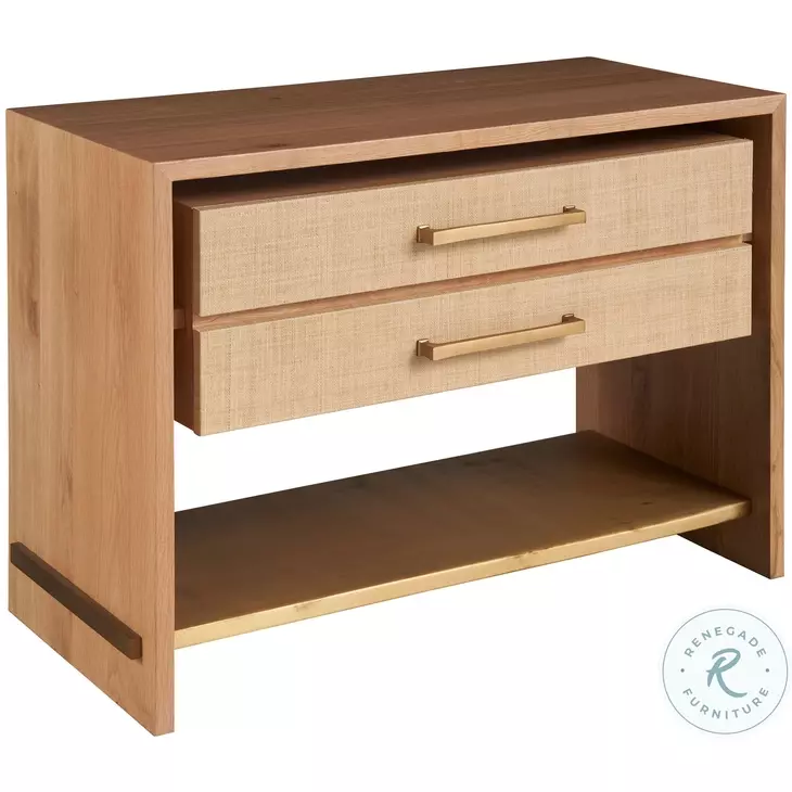 Elias Brown And Gold 2 Drawer Nightstand