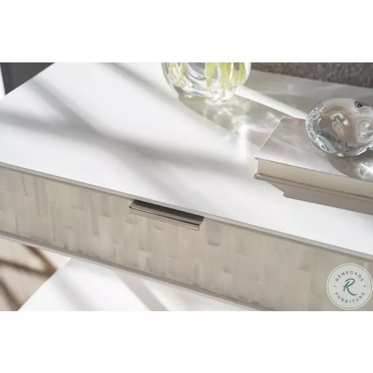 Elara Matte Selenite 2 Drawer Nightstand