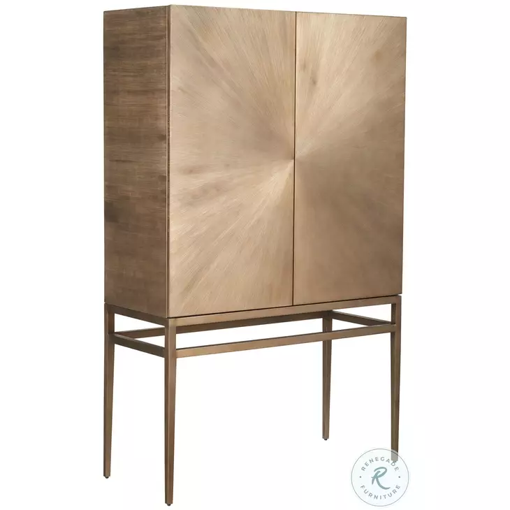 Theo Aged Brass Bar Cabinet