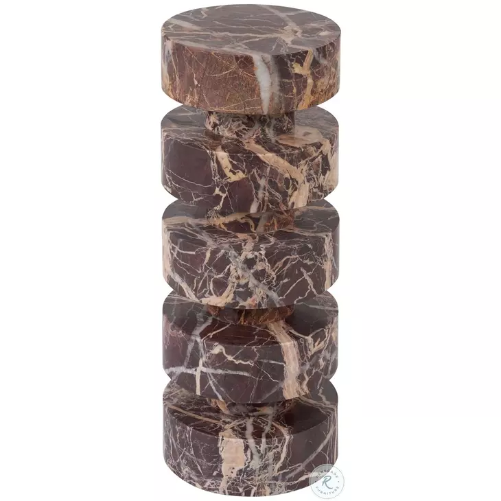 Rosewood Cherry Gold Marble Spot Table