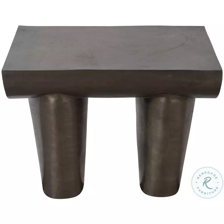 Forme Medium Graphite Brass Stool