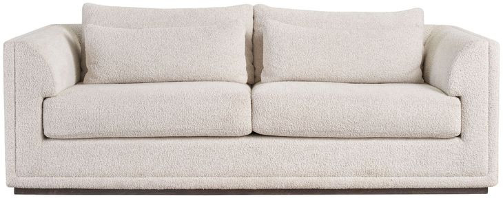 Theo Sheldon Ivory Performance Fabric 92" Sofa with Pillows