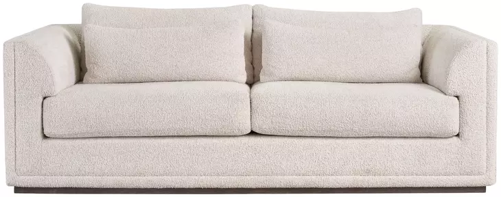 Milo Sheldon Ivory Performance Fabric 92" Sofa with Pillows