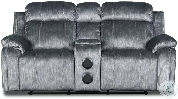 Tango Shadow Power Reclining 76" Console Loveseat With Power Footrest