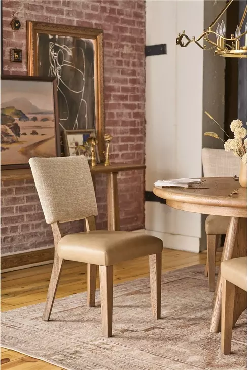 Griffith Park Brown Leather Upholstered Side Chair Set of 2
