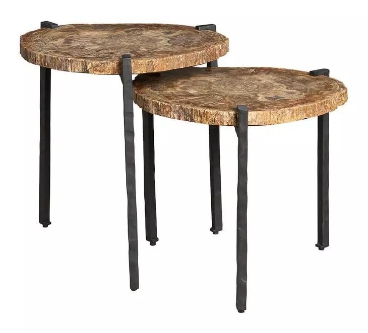 Parkside Brown and Gray Oval Stone Top Large Bunching Table
