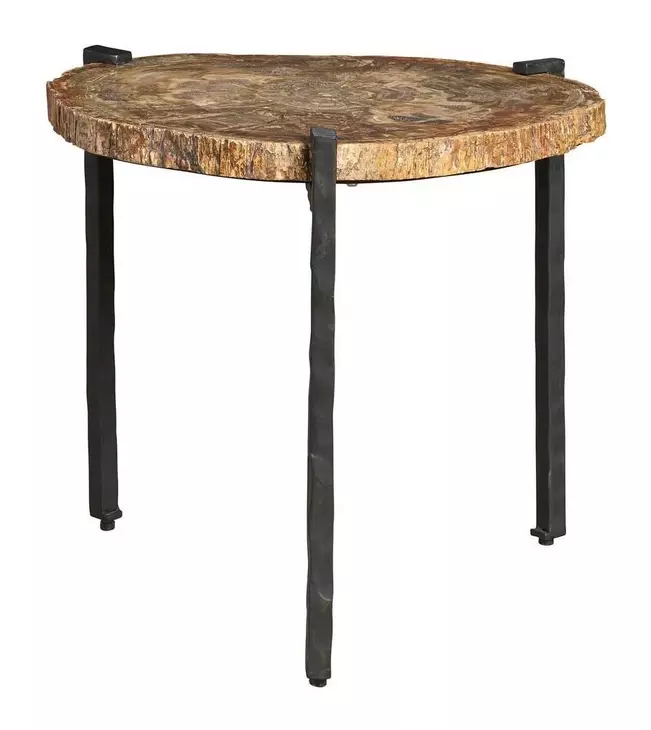 Parkside Brown and Gray Oval Stone Top Small Bunching Table