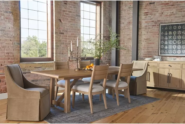 Griffith Park Beige Upholstered Cord Back Side Chair Set of 2