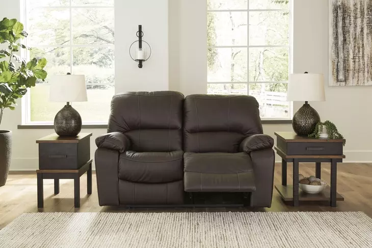 Leesworth Dark Brown 65" Power Reclining Loveseat