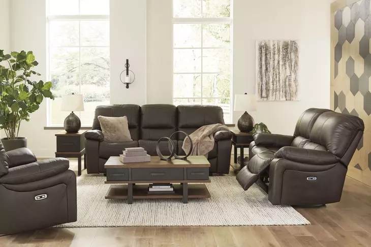 Leesworth Dark Brown Power Reclining Living Room Set