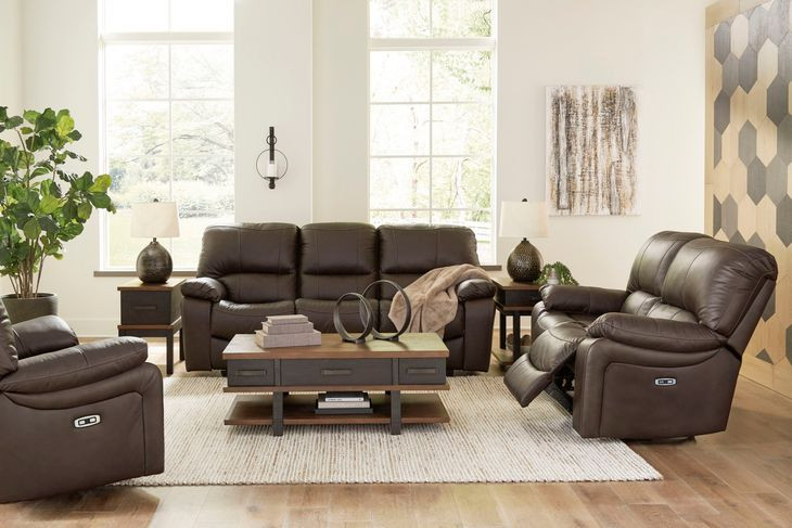 Leesworth Dark Brown Power Reclining Living Room Set