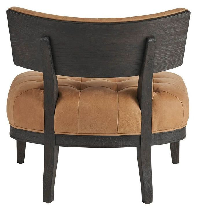 Archie Winchester Sandstone Leather Upholstered Accent Chair