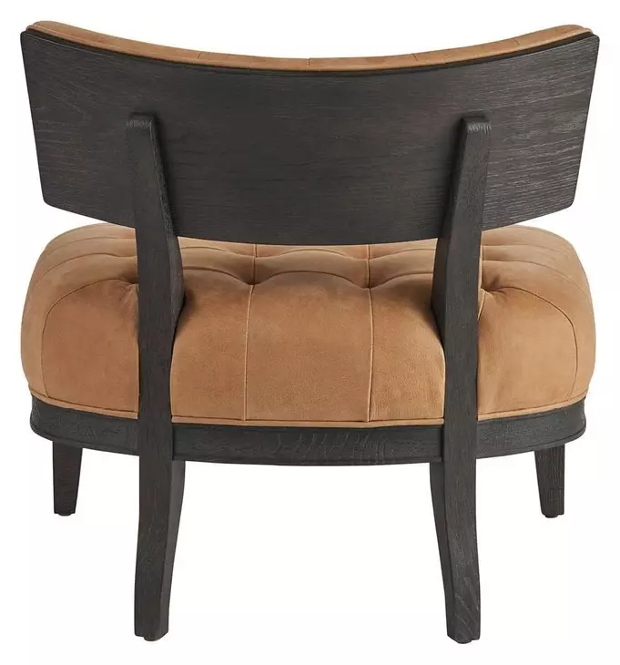 Archie Winchester Sandstone Leather Upholstered Accent Chair