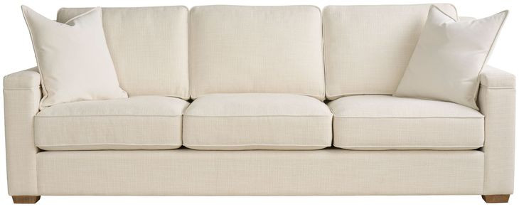 Leah Asbury Oatmeal Performance Fabric 99" Sofa with Pillows