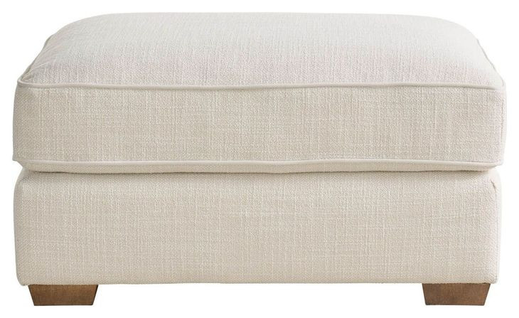 Leah Cream Performance Fabric Rectangular Ottoman