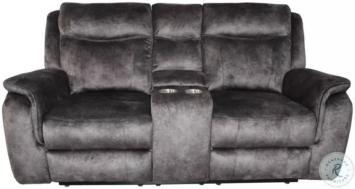 Park City Slate Power Reclining 72" Console Loveseat Power Footrest