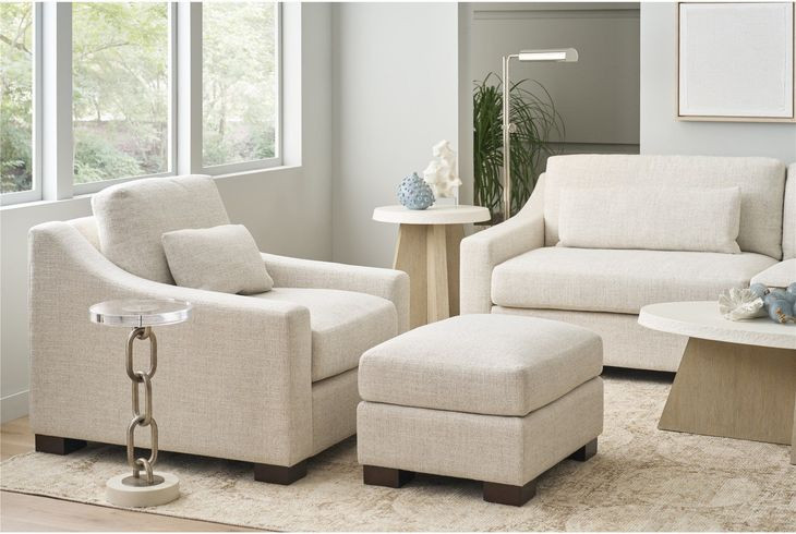 Azure Acrylic Top Round Chain Link Accent Table