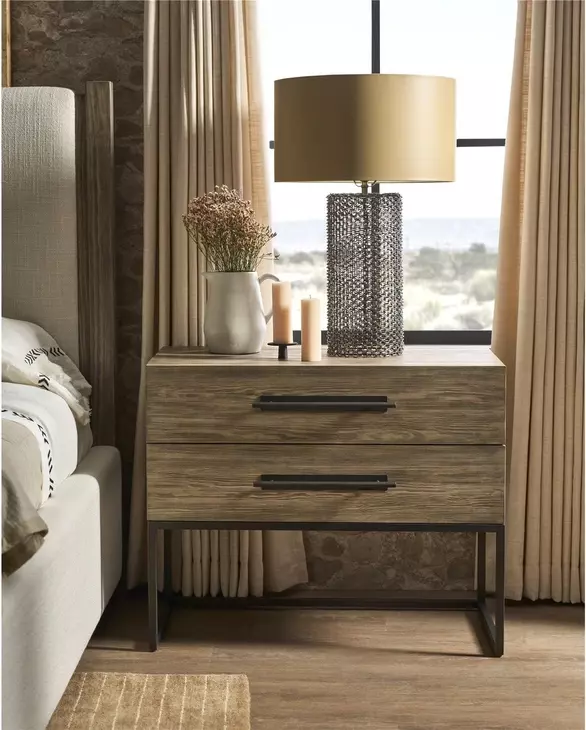 Abode Boulder and Gray 2 Drawer Nightstand with USB Charging