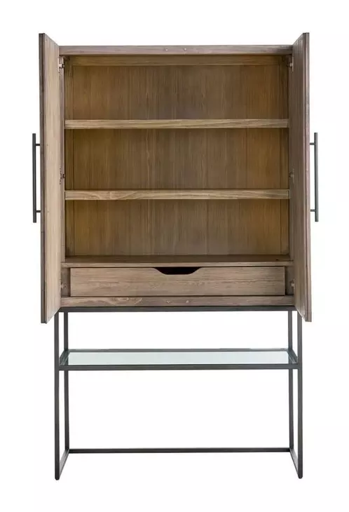 Dwell Boulder and Gray 2 Door Bar Cabinet with LED