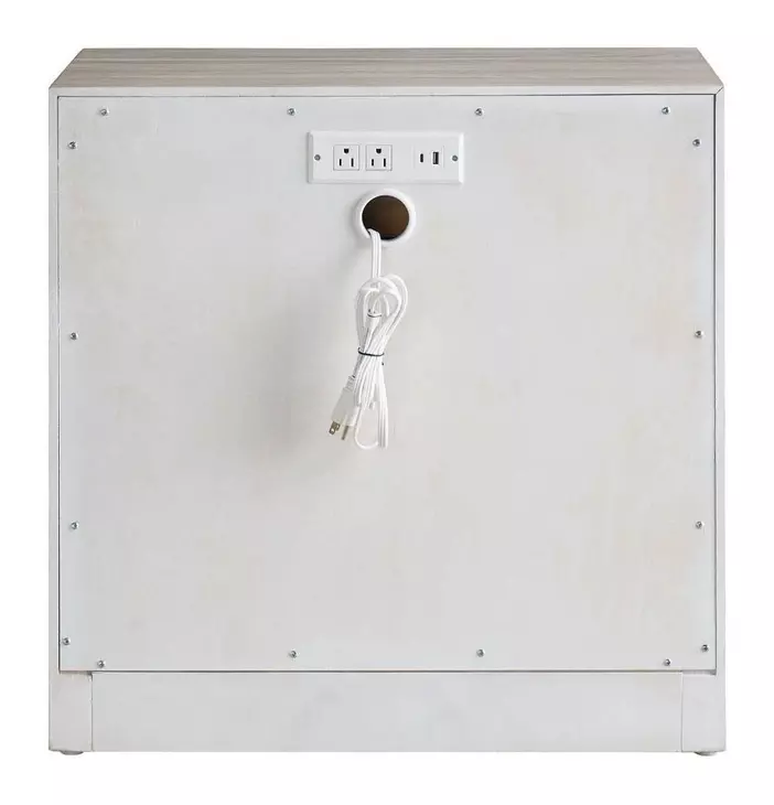 Dwell River Rock 2 Drawer Open Nightstand with USB Charging