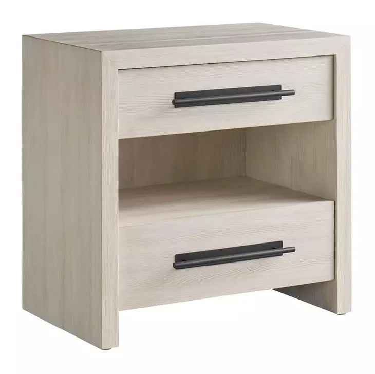 Dwell River Rock 2 Drawer Open Nightstand with USB Charging