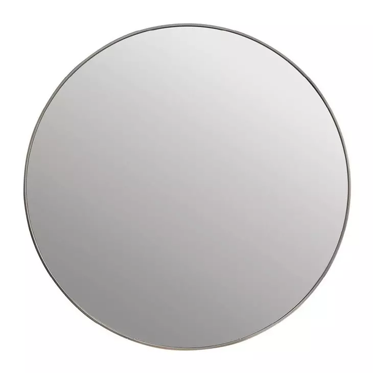 Modern Smoked Bronze Round Accent Wall Mirror