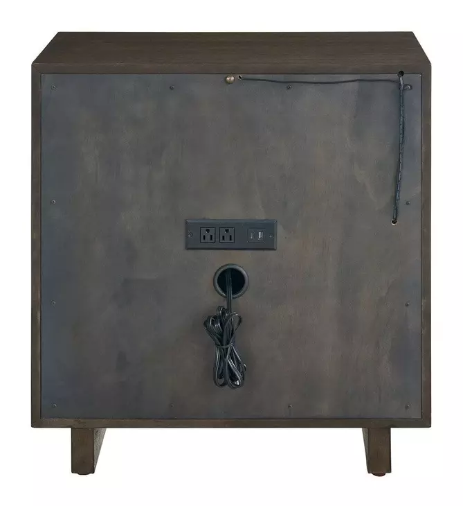 Evermont Sable 2 Drawer Open Nightstand with USB Charging and LED
